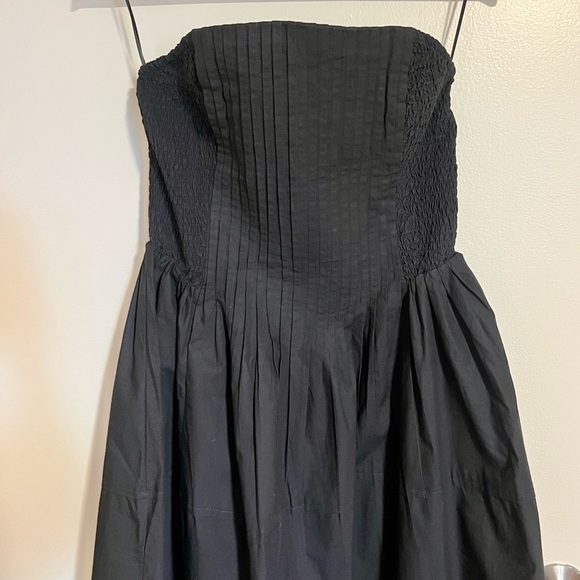 Anthropologie Cotton Poplin Strapless Midi Dress Black - Picture 7 of 14